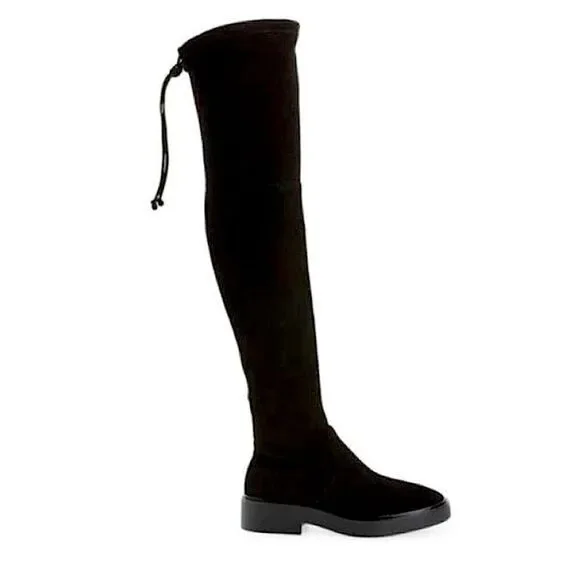 Stuart Weitzman Mara OTK Over the Knee Suede Boots Platform Thigh High Black 8 - Picture 2 of 12